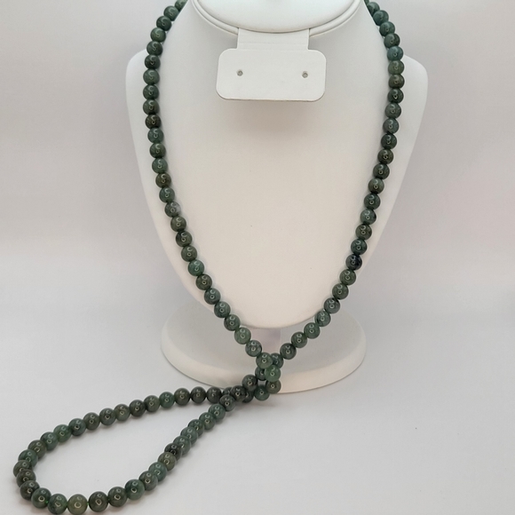 Nephrite Beaded Opera Necklace - Picture 1 of 5